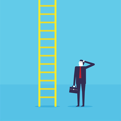 Business, ladder, high target, difficult, risk